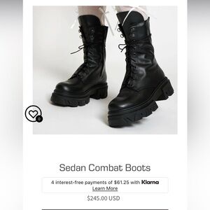 Black Lace-Up Combat Boots